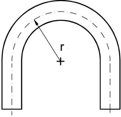Edelstahl-Rohrbogen 180°; 48,3x2,6mm; r= 97mm