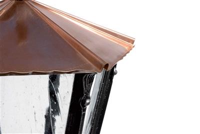 Sockelleuchte mit Kupferdach, Farbe: Schwarz, Höhe 700mm