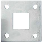 Bodenplatte V2A, roh, 100x100mm, für Rohr 40x40mm