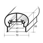 Aluminium-Handlaufprofil, 6000mm, Weiß RAL 9016