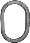 Ring oval, verschweißt, 65x95mm, Material 16x8mm gehämmert