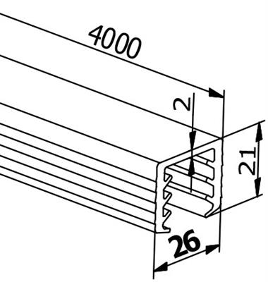 Nutprofilgummieinlage 6530 für Glasstärke 20,0-21,5mm