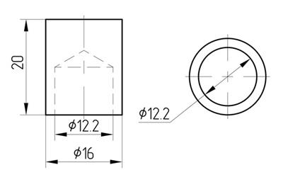 Relingabschluss V2A. für 12mm