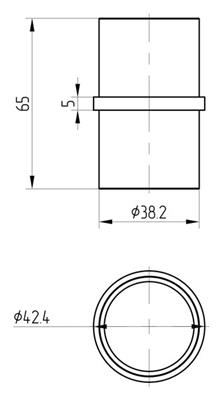 180°-Verbinder V2A, für Rohr 42,4x2,0mm