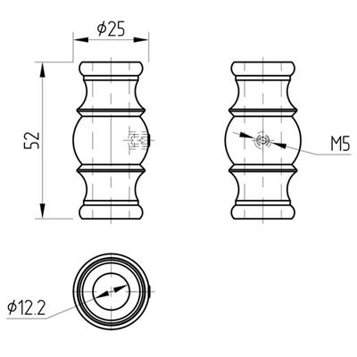 *Einschraubstück V2A für 12mm Relingstangen