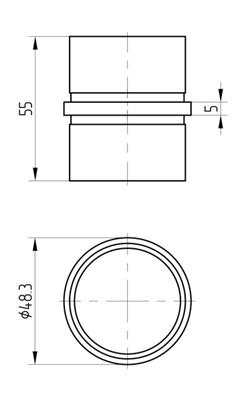 180°-Verbinder V2A, für Rohr 48,3x2,0mm