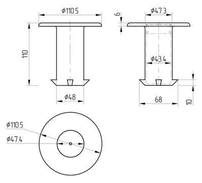 Betonpfostenhalter V2A, für Rohr 42,4mm