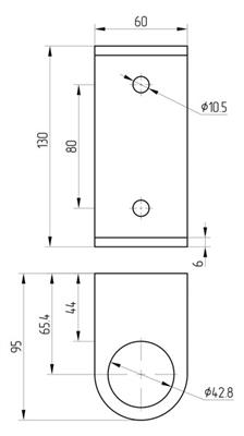 Wandbefestigung V2A für Rohr 42,4mm