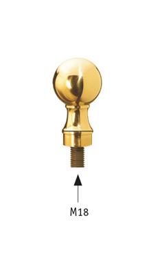 Pfostenabschluss-Kugel aus Messing, für Rohr 38,1mm