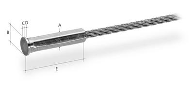 Senkkopfhülse sechskantverpresst, für Seil 6mm