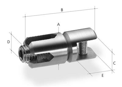 Universalhalter V2A, für Seile 5-6 mm