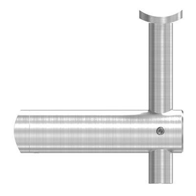 Handlaufträger V2A mit fixer Platte, seitliche Montage, für runde Profile