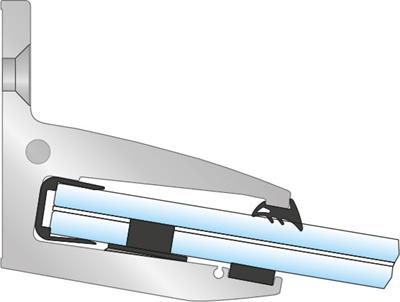 freitragendes Vordach VD1510 aus Aluminium, Breite 2000mm