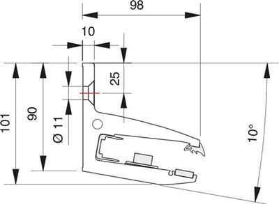 freitragendes Vordach VD1510 aus Aluminium, Breite 2400mm