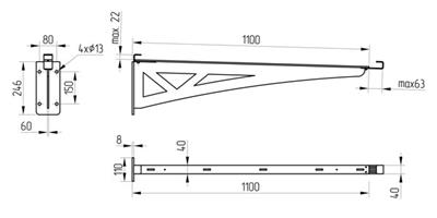 Vordachsystem INOX aus Edelstahl, geschliffen