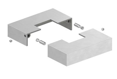 Abdeckrosette V2A geteilt, 109x109mm, für Rohr 40x40mm