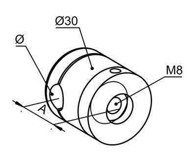 Grundhalter V2A für runde Stäbe Ø12mm