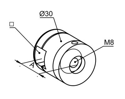 Grundhalter V2A für Vierkantstäbe 12x12mm