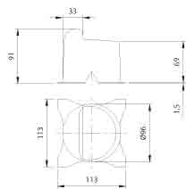 Auflaufschuh V2A roh, rund, 90mm