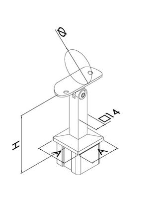 Handlaufträger V2A gegossen, beweglich, für Rohr Ø42,2mm