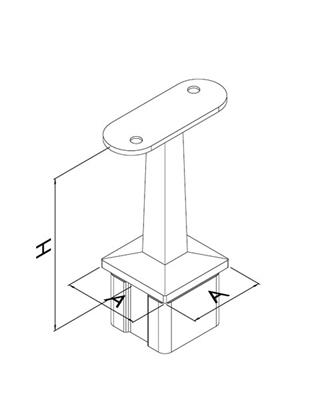 Handlaufträger V2A gegossen, feststehend, für flache Profile