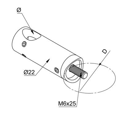 Relinghalter V2A für Innenecken 90°, für Ø 12mm