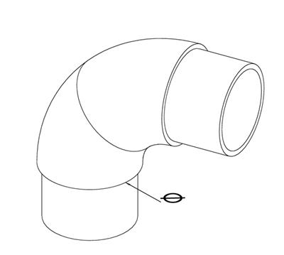 Rohrsteckwinkel V2A, verdrehbar, für Rohr 42,4x2,5mm