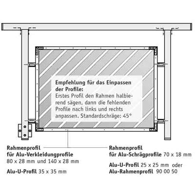 *Aluminium-Rahmenprofil für 70x18mm, 1990mm, roh
