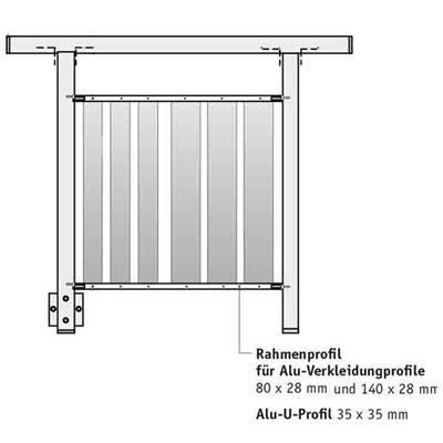 *Aluminium-U-Profil 35x35mm, 1990mm, roh