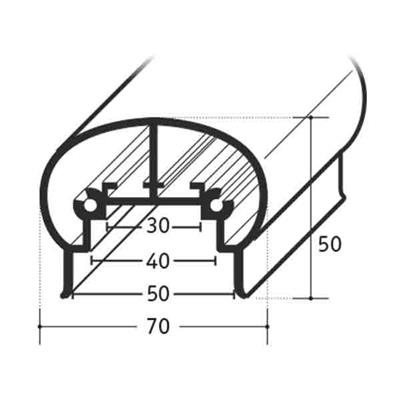 Aluminium-Handlaufprofil, 6000mm, Eisenglimmer hell