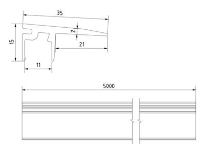 Trans Level Bodenanschlussprofil Modell 8130, 3,0kN, Länge 5000mm