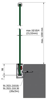 Trans Level 6081 Glasprofil unbehandelt, 1,0kN, für Seitenmontage, Länge 5000mm