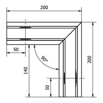 Trans Level 6081 Innenecke, unbehandelt, für Seitenmontage