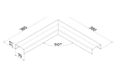 Aluminium-Handlaufecke 90°, natur eloxiert