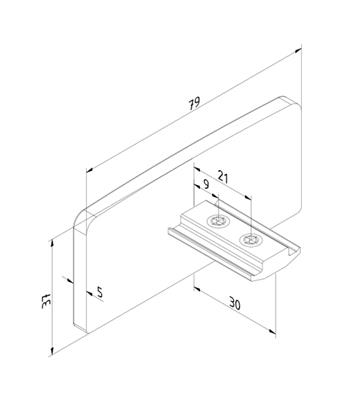 Aluminium-Endkappe, natur eloxiert