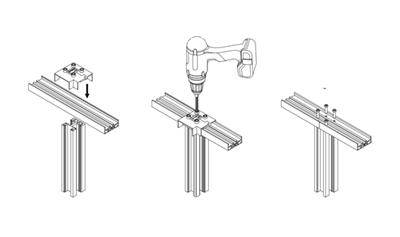 Bohrschablone für Aluminium-Handlauf 79x37 mm