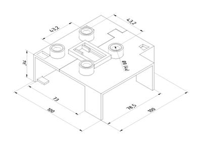 Bohrschablone für Aluminium-Handlauf 79x37 mm