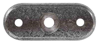 Anschraubplatte Stahl roh mit 3 Bohrungen, für Rohr 42,4mm/48,3mm