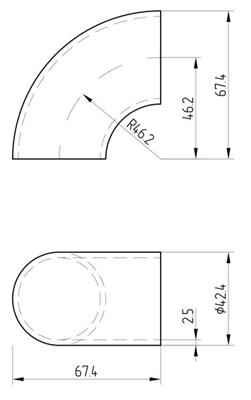 Anschweißbogen 90° aus Stahl roh, für Rohr 42,4mm