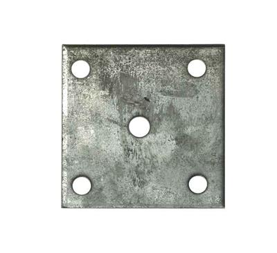 Ankerplatte mit 4+1 Bohrungen (11mm+12,5mm), Größe 100x100x8mm