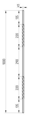 Geländerstab 2x gedrillt, 220mm, Stab 12x12mm