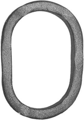 *Ring oval, verschweißt, 65x95mm, Material 16x8mm gehämmert