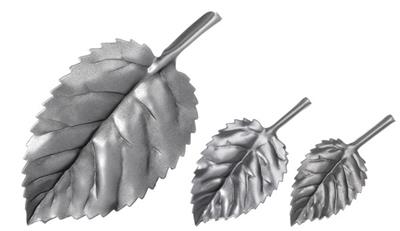 Rosenblatt aus Eisen, 27x60mm, Material 0,5mm