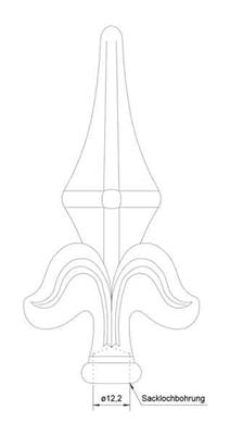Aufsatzspitze 57x113mm, mit Sacklochbohrung für Ø12mm