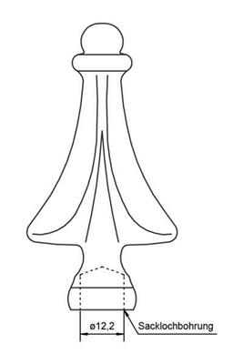 Aufsatzspitze 45x78mm, mit Sacklochbohrung für Ø12mm