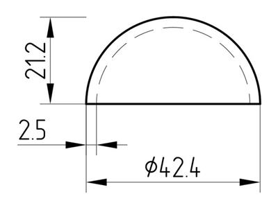 Halbhohlkugel Stahl roh, Ø 42,4mm