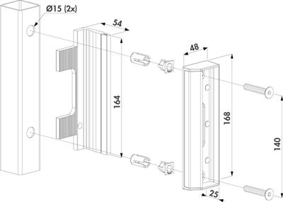 Anschlag SAKL QF, RAL 6005, für flache Profile