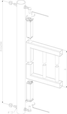 Torbandpaar mit Feder SWING40, Achsenlänge 130mm