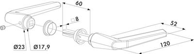 Drückerpaar 3006M aus Aluminium, Stift 60mm