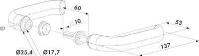 Drückerpaar 3006S aus verstärktem Aluminium